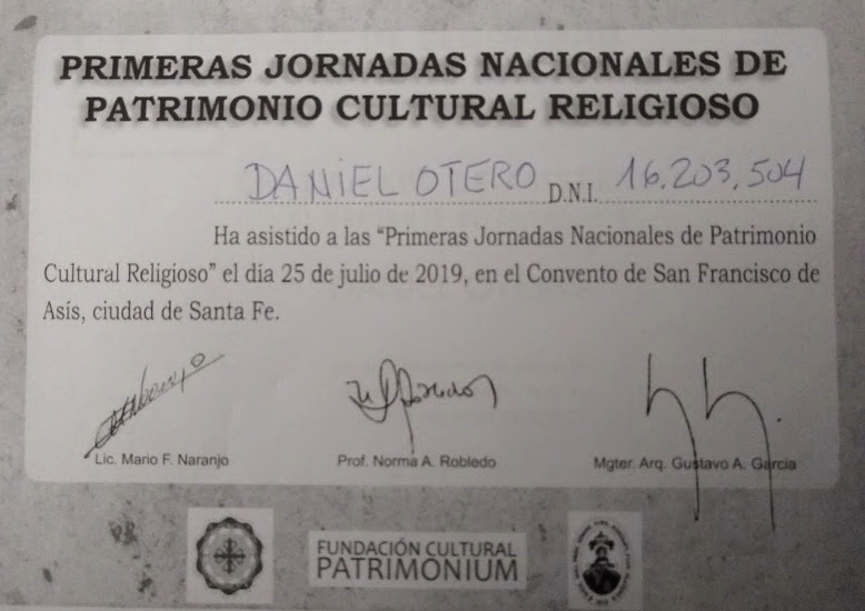 PRIMERAS JORNADAS NACIONALES DE PATRIMONIO CULTURAL RELIGIOSO